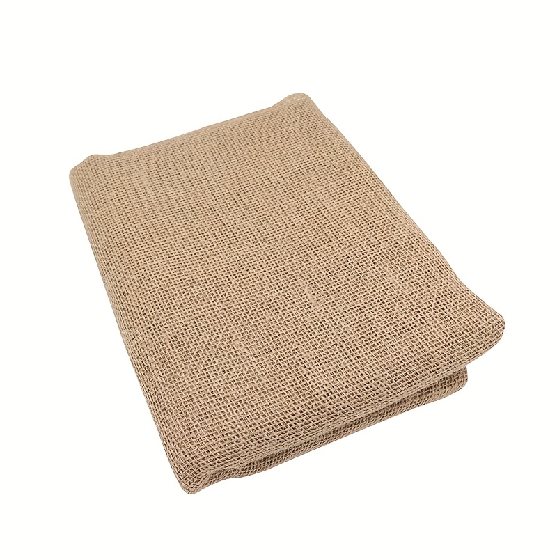 TEMU 1pc Of Jute And Coarse Hemp Fabric, Solid Color, Made Of 100% Polyester Fiber, Suitable For Handcraft Diy, Crafts, , Shoe Materials, Wrapping