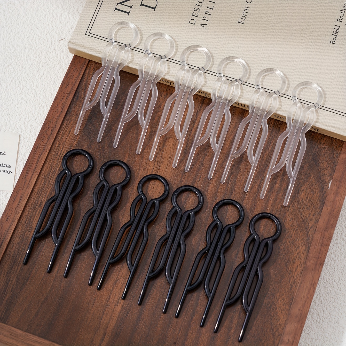 12pcs black clear u shaped hair clips elegant vintage hairpins with cut out design for women secure hold for bun updos graduation parties formal events hair clips for styling sleek modern hairpins transparent materials Product details 0