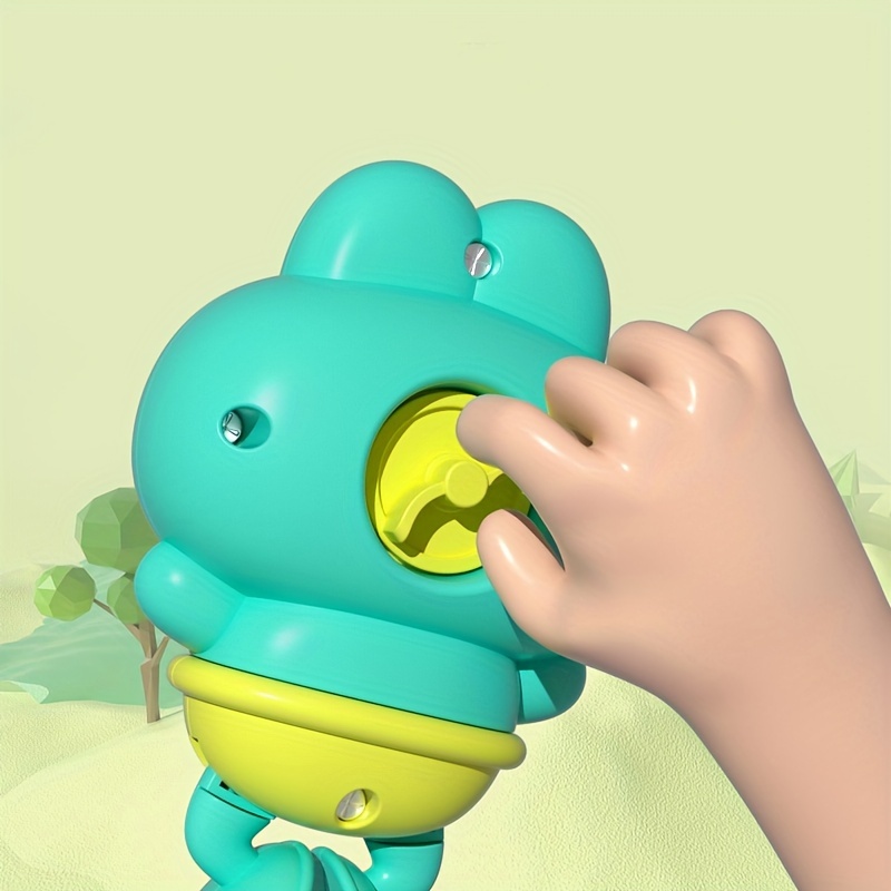 1pc Cute Wind-Up Animal Frog Water Spray Toy, 12.5cm Plastic Bath Toy with Water-Squirting Head for Shower and Swimming Pool Fun, Available in Pink, Blue, Green