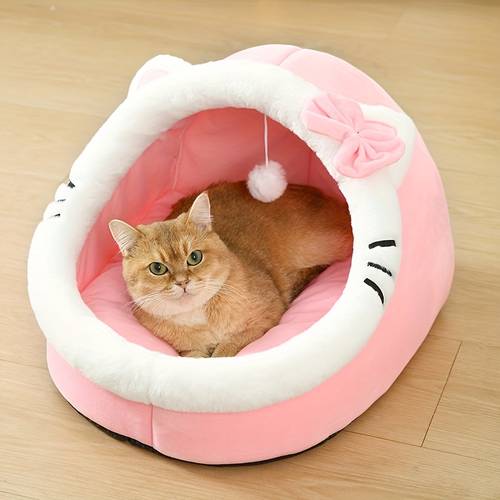 luxury pet cat bed warm cave cat bed aesthetic and easy to house durable for cats rabbits puppies hamsters indoor use