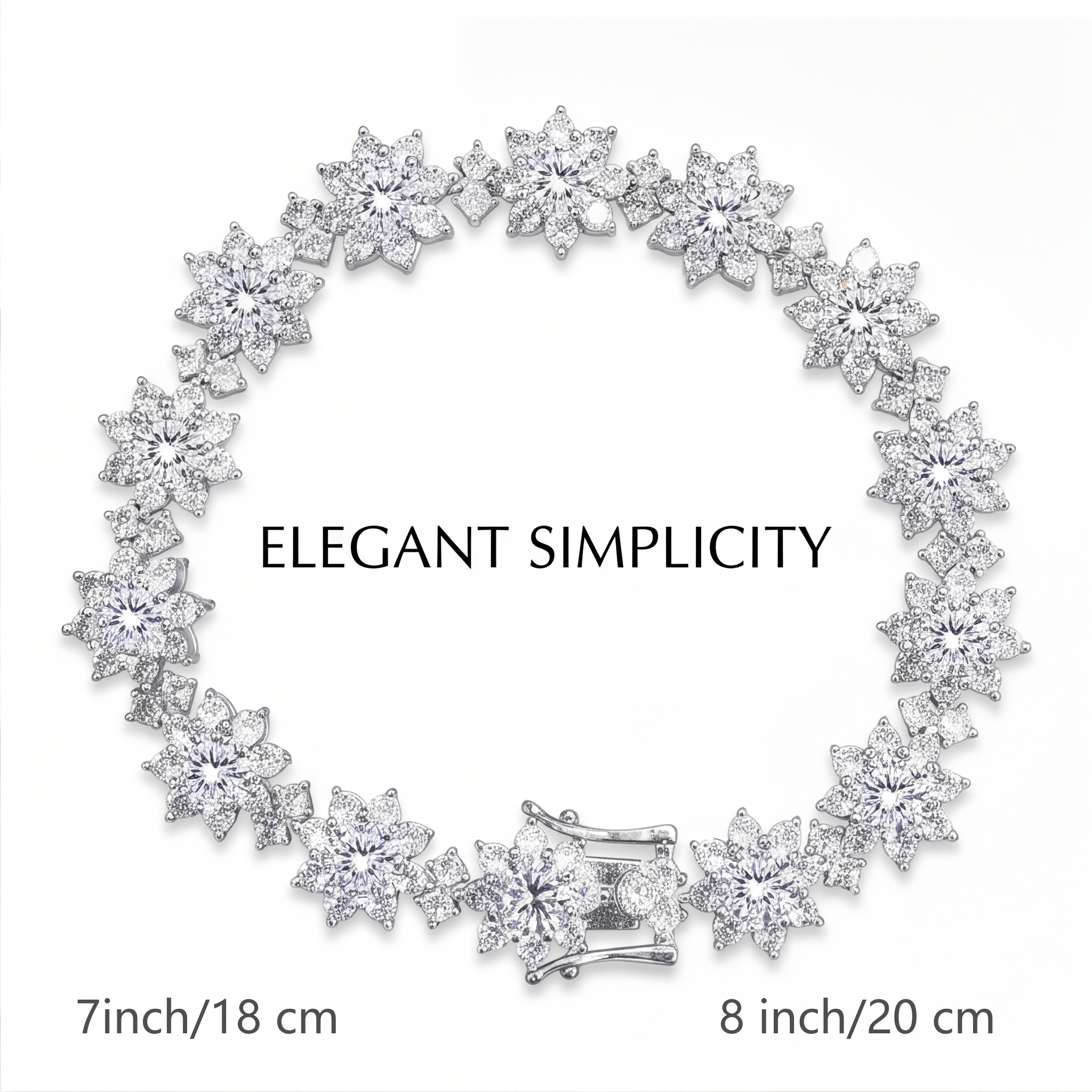Image of 925 Sterling Silver Sunflower Moissanite , Women's Vvs1 Chain Bracelet, Large Carat Flash Party Jewelry Gift