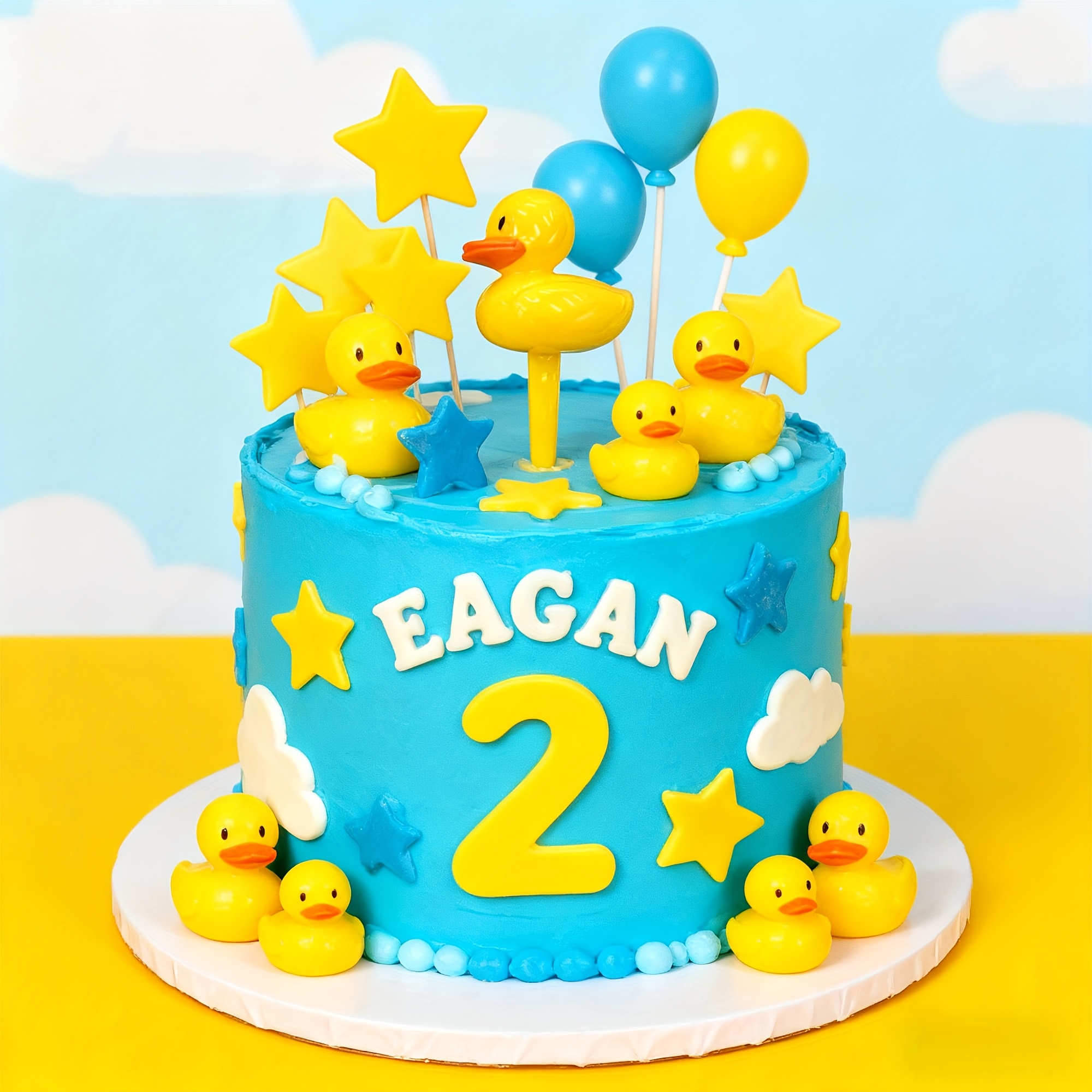 Lot De 15 Décorations De Gâteau D'anniversaire En Forme De Canard Jaune