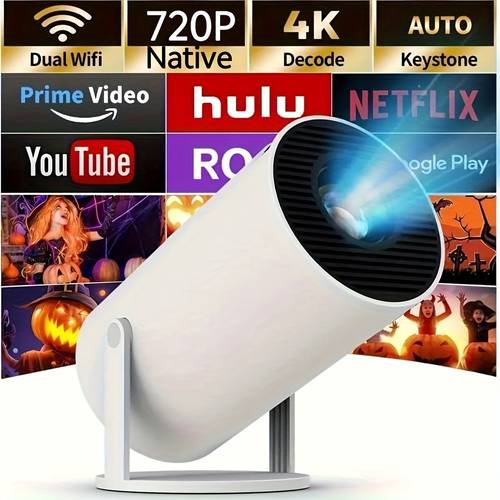 ultra portable mini projector smart wifi wireless adjustable screen 180 rotation usb powered ideal for christmas halloween thanksgiving gifts