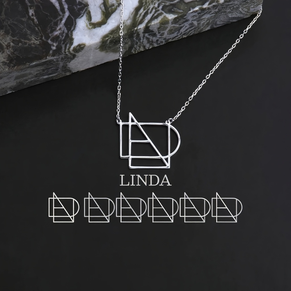 TEMU Custom Creative Name Logo Necklace Personalized Handmade Design Necklace 304 304 304 304 Stainless Steel Nameplate Sign Pendant Necklace Easy
