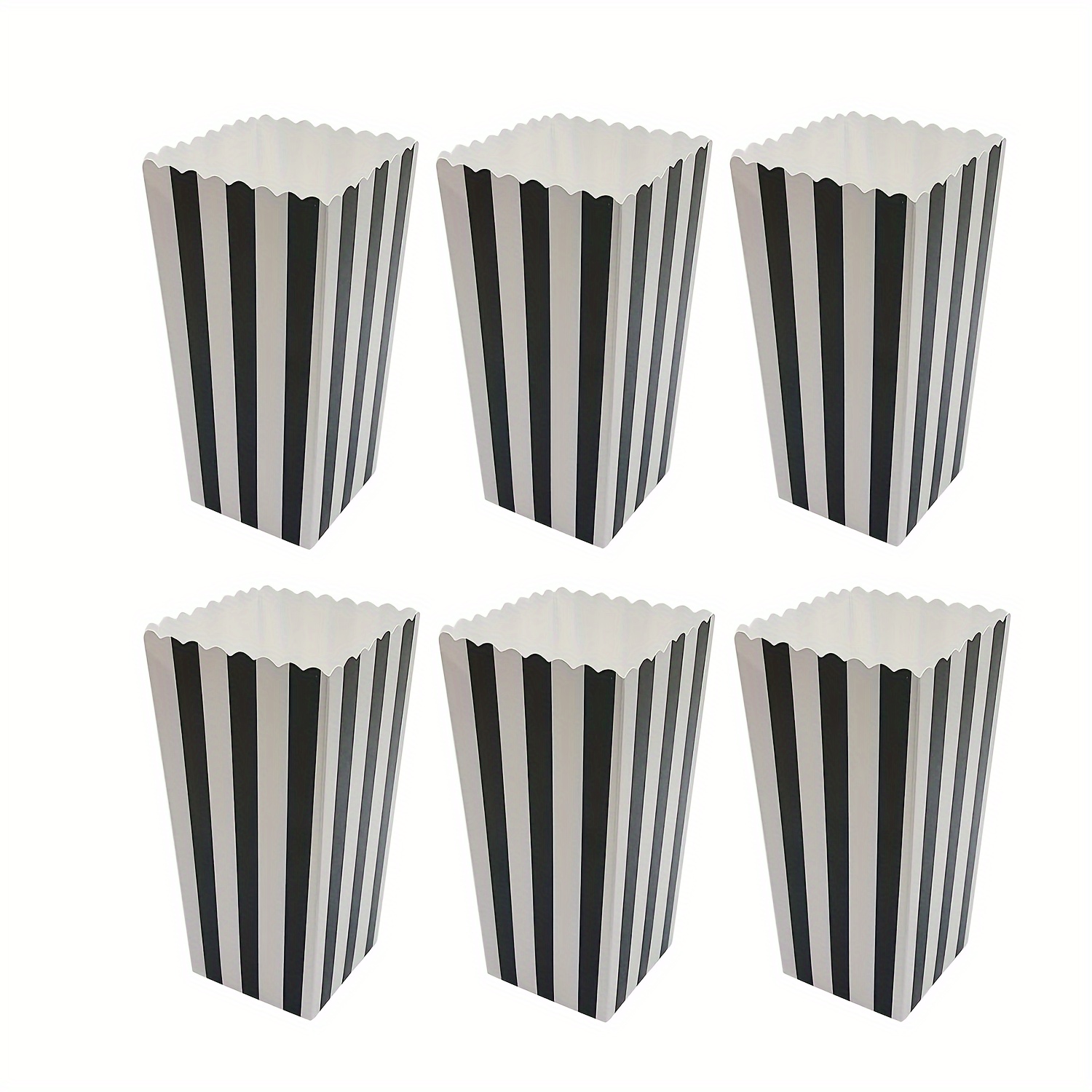 

12pcs Black & White Striped Boxes - , Weddings, Birthdays, , Christmas, Thanksgiving & More - Party Favor Containers For Snacks, Candy, And Gifts