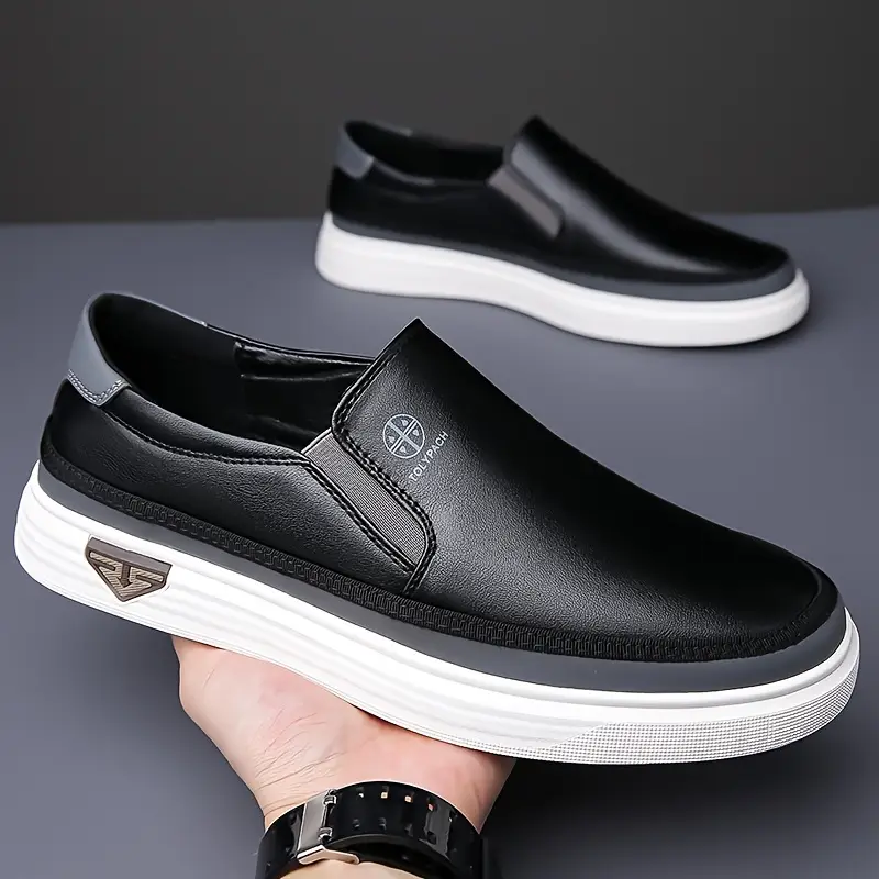 genuine leather mens fashion casual business loafers solid color genuine leather upper slip   for easy on off comfortable soft breathable for   thick sole wear resistant non slip durable 12 sizes   suitable for 1