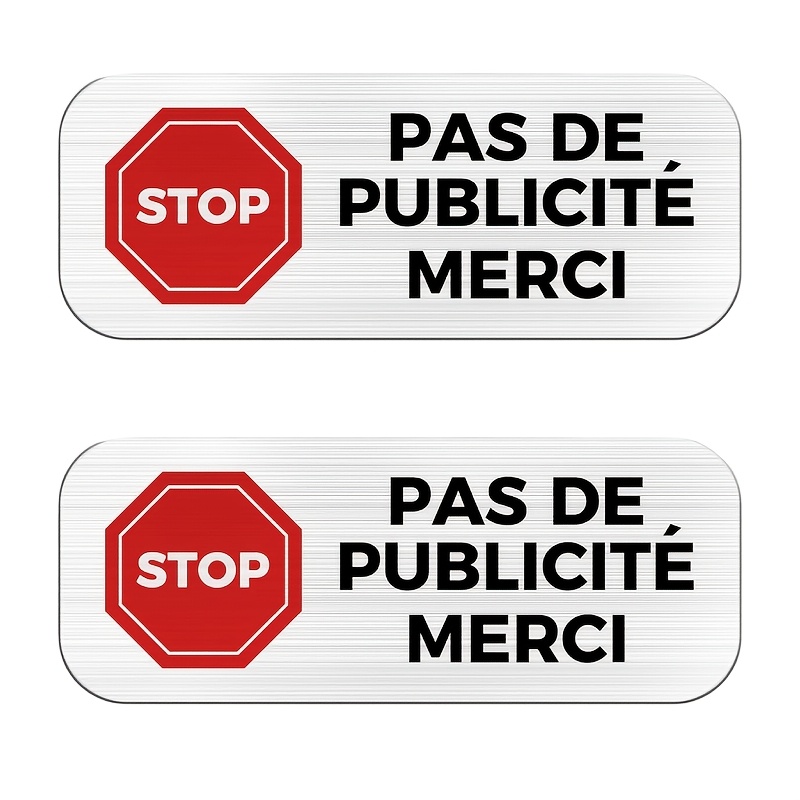TEMU Panneau de français, de ne pas de . Panneau en métal pour boîte aux lettres, brossé, auto-adhésif, interdiction de la , panneau de boîte aux