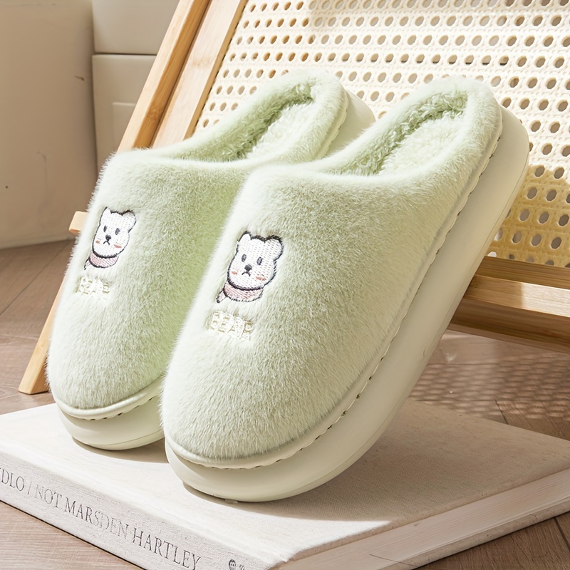 TEMU Bear Pattern Slippers, And Women's And Fleece Slippers, Slippers