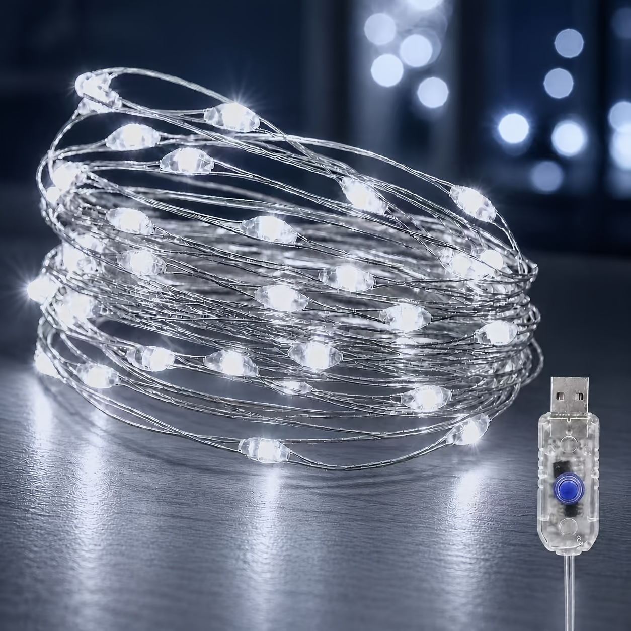 TEMU 1 guirlande lumineuse d'intérieur à 200 LED alimentée par USB, 20M/65.62Ft, décorations féériques LED pour Halloween, sapin de Noël, cheminée,