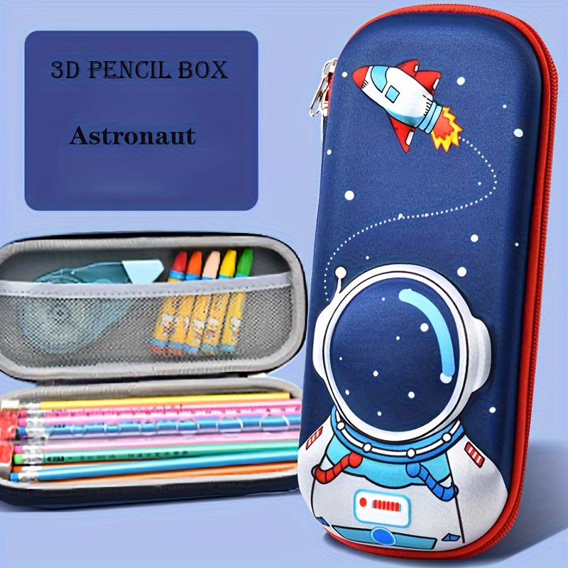 

3d Astronaut Pencil Case With Zipper, Eva Material Student Stationery Pouch, And Stylish School Supplies Organizer