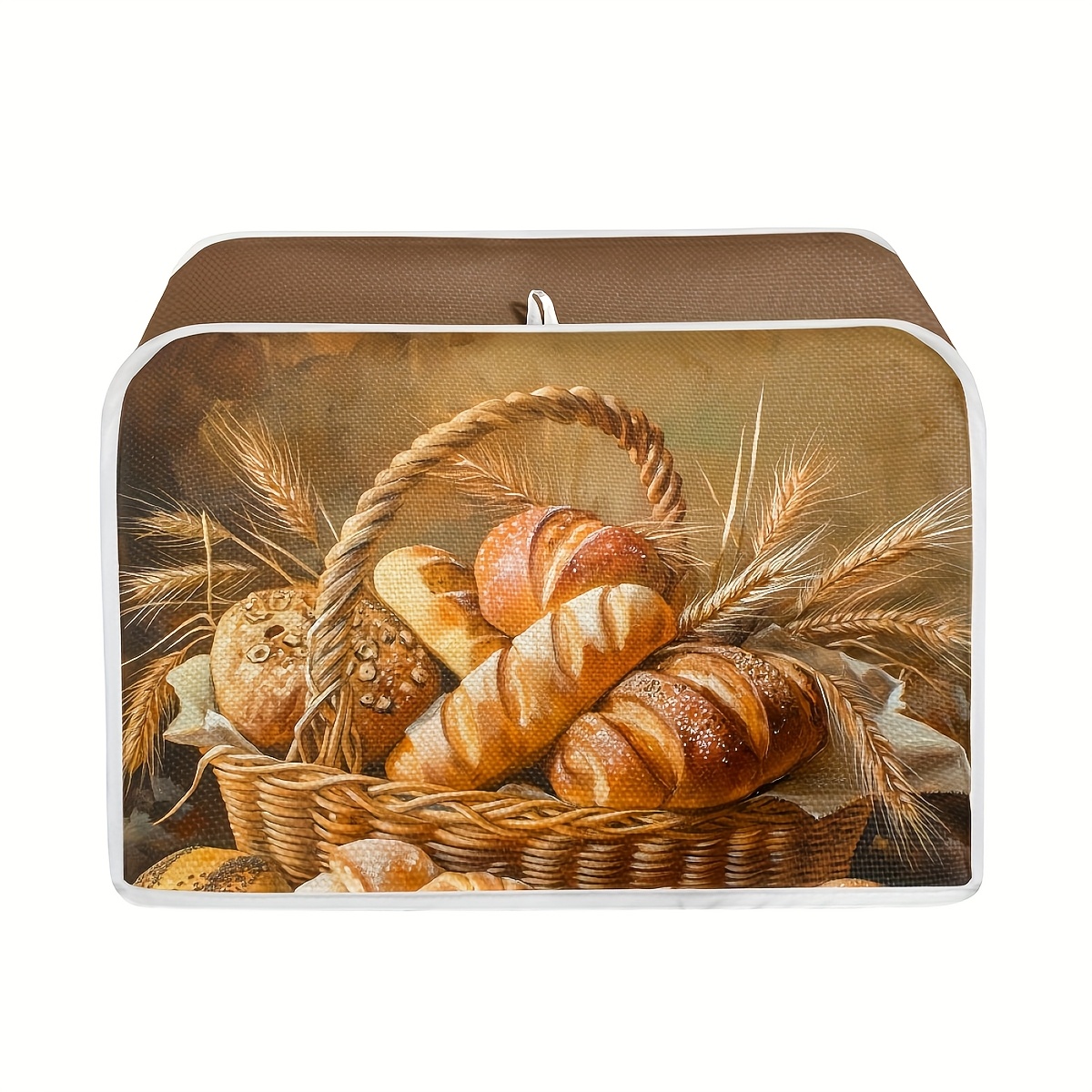 Single Piece Toaster Cover With Bread Design - Quilted Polyester Fabric For Dust Protection - Fits Most Small Kitchen Appliances - Against Dust And Fingerprints