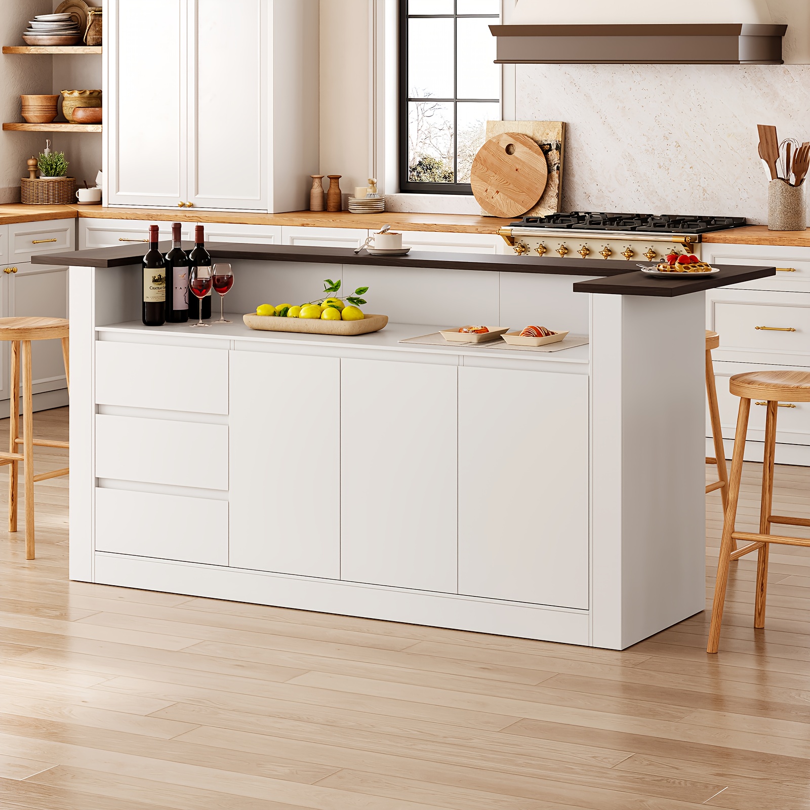 modern kitchen island with trash can storage mdf standing center island suitable for kitchen restaurant living room closed cabinet storage   countertop space saving furniture
