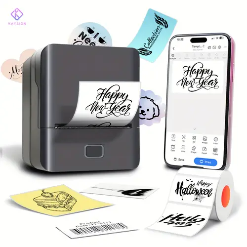 sk20 wireless portable label printer with 1 roll of 40mm 30mm label paper usb rechargeable compatible with smartphones suitable for barcode clothing jewelry retail mailing wireless connection suitable for gift boxes