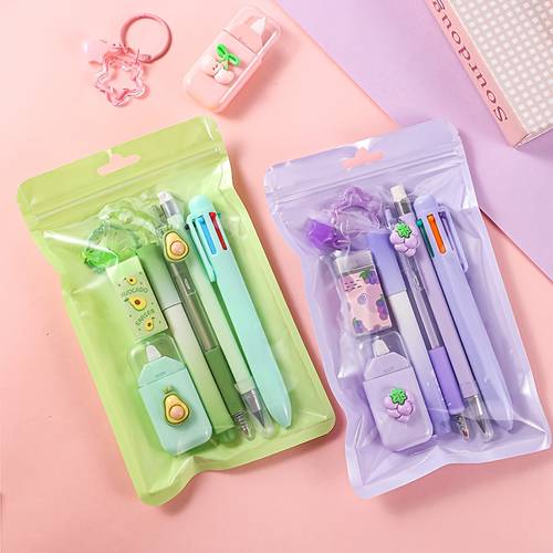 new 7 in 1 stationery set with highlighter and eraser etc functional supplies kit office desk set home office work supplies