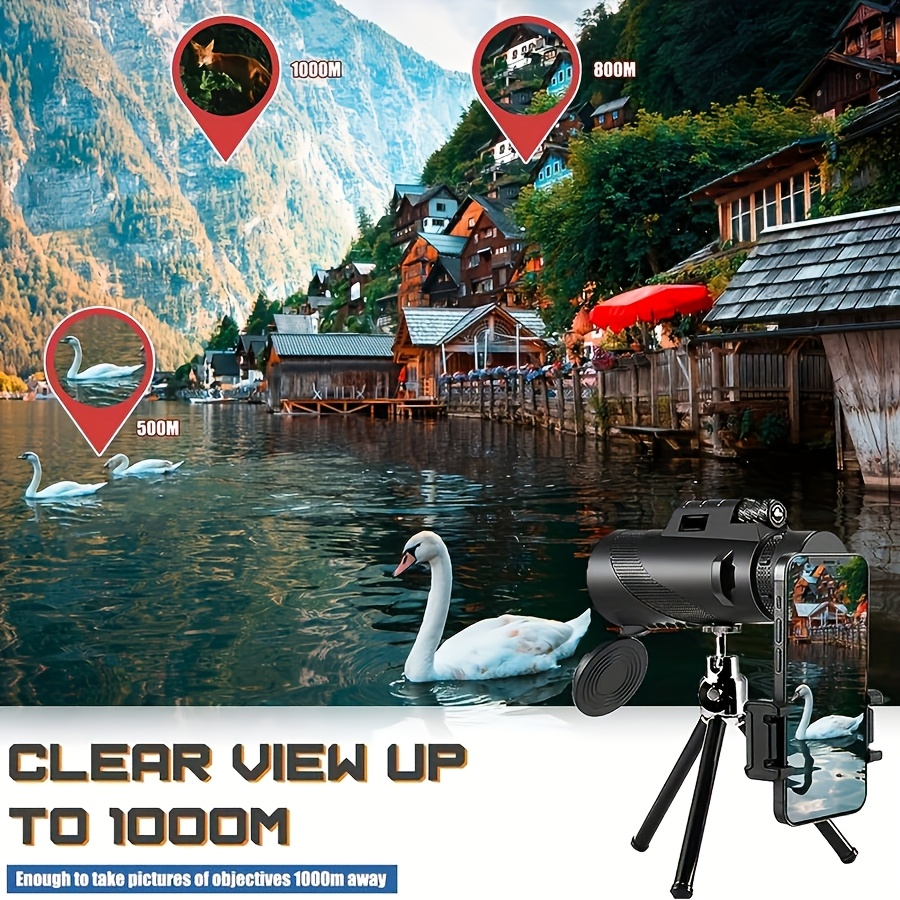 10x50 Portable HD High-Power Monocular Telescope, Extra-Large Objective Lens, Rubber Grip, Manual Focus - Perfect for Bird Watching, Concerts, Outdoor Camping, and Travel - Ideal Gift for Men, Perfect Holiday Gift, Father's Day Gift