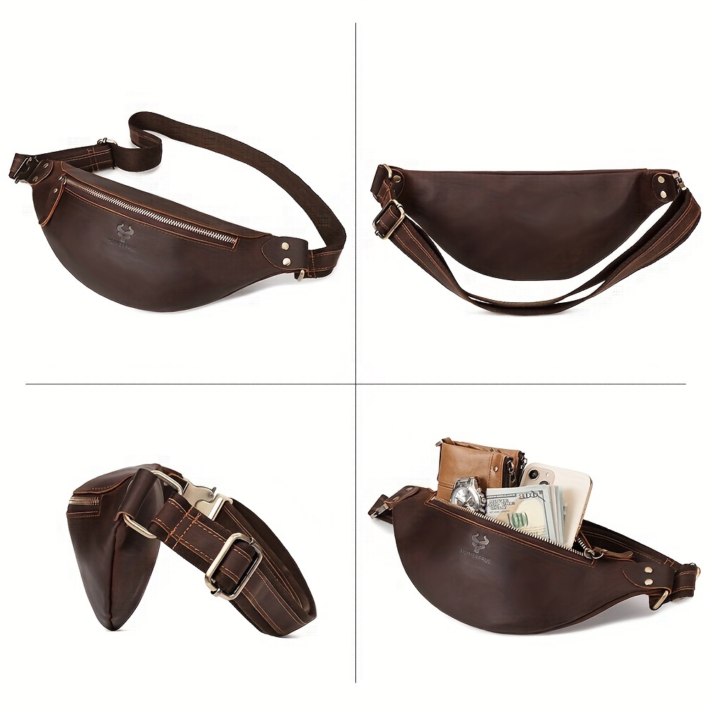 HUMERPAUL Vintage Style Genuine Leather Waist Bag