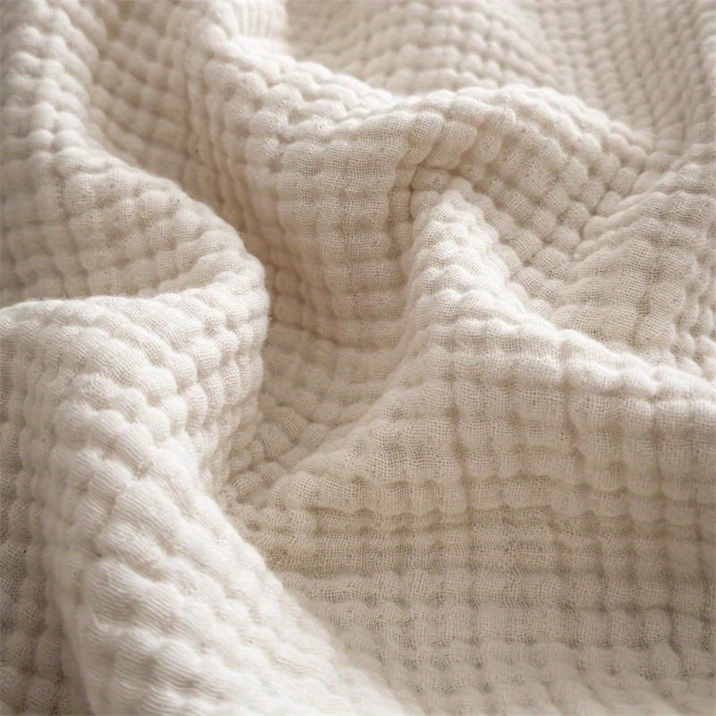20% Linen 80% Egyptian Cotton 4-Layer Gauze Blanket - Soft Breathable Anti-Static Throw for Home Hotel (All Seasons)