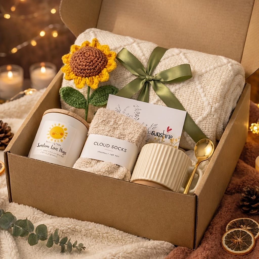 Women's Gift Basket - Present A Sunflower Self-care Gift Set For Women, A Unique Birthday Gift And A Token Of , Suitable For To , Mothers, And Sisters