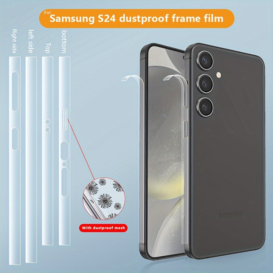 

all-around Protection" Suitable For Samsung S24ultra Frame Film Galaxys23 Mobile Phone Film Ultra-thin Transparent High-definition All-around Protective Frame Film