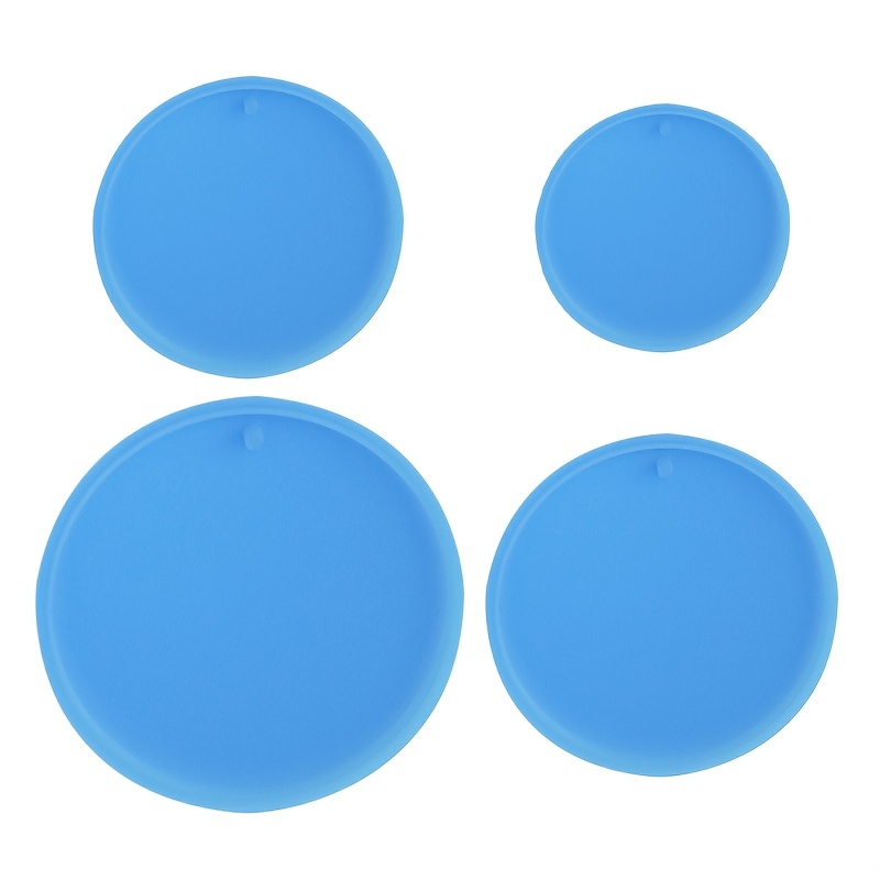 Image of 4pcs Round Pendant Silicone Mold, Christmas Ornament Resin Molds For Epoxy, Diy Craft Keychain Making With 4 Sizes Of Circular Pendants