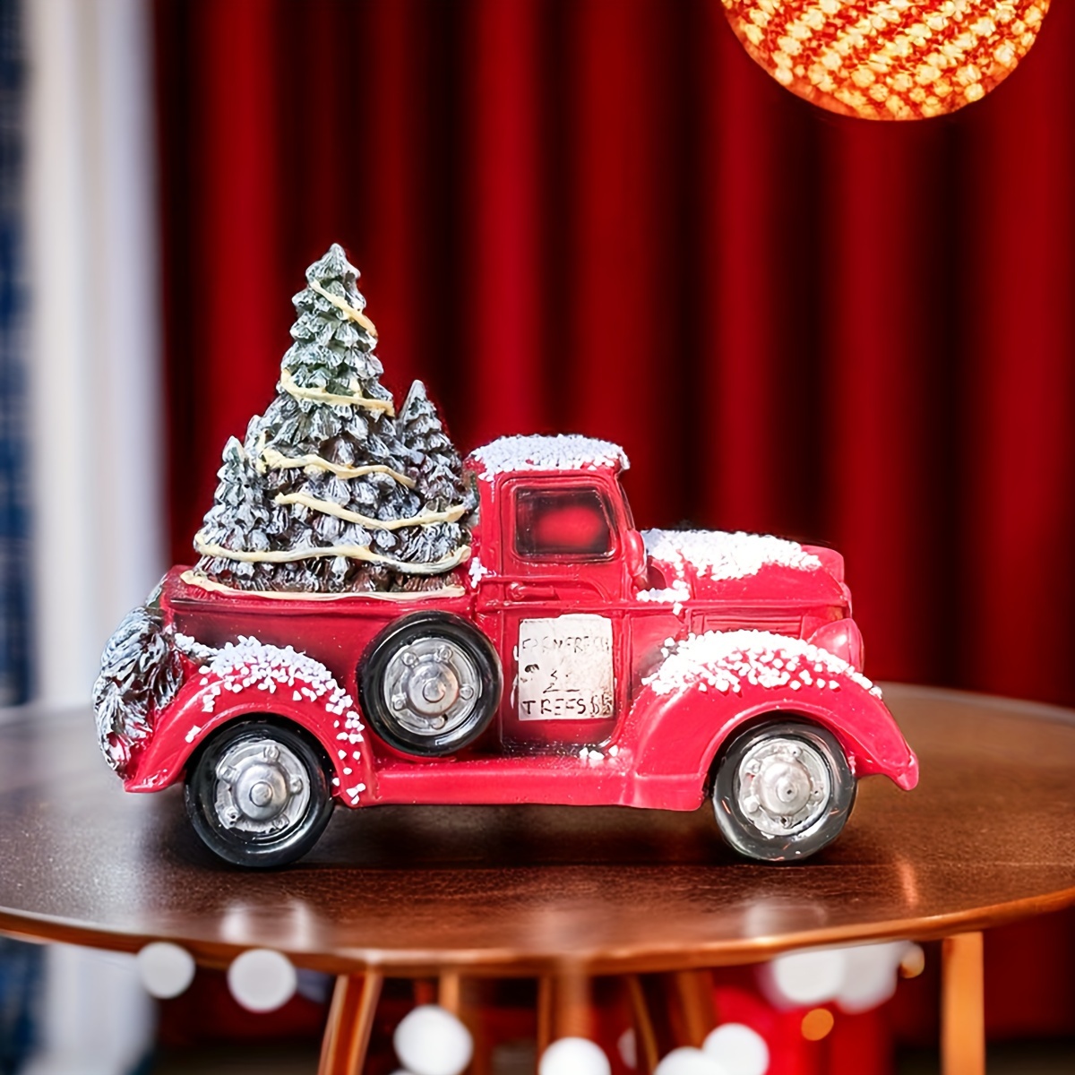 Camion Pick-up Modèle Rouge Noël – Déco De Table & Vitrine, Miniature En Métal Allié 12.5x5x5cm, Idée Cadeau Enfant - 3
