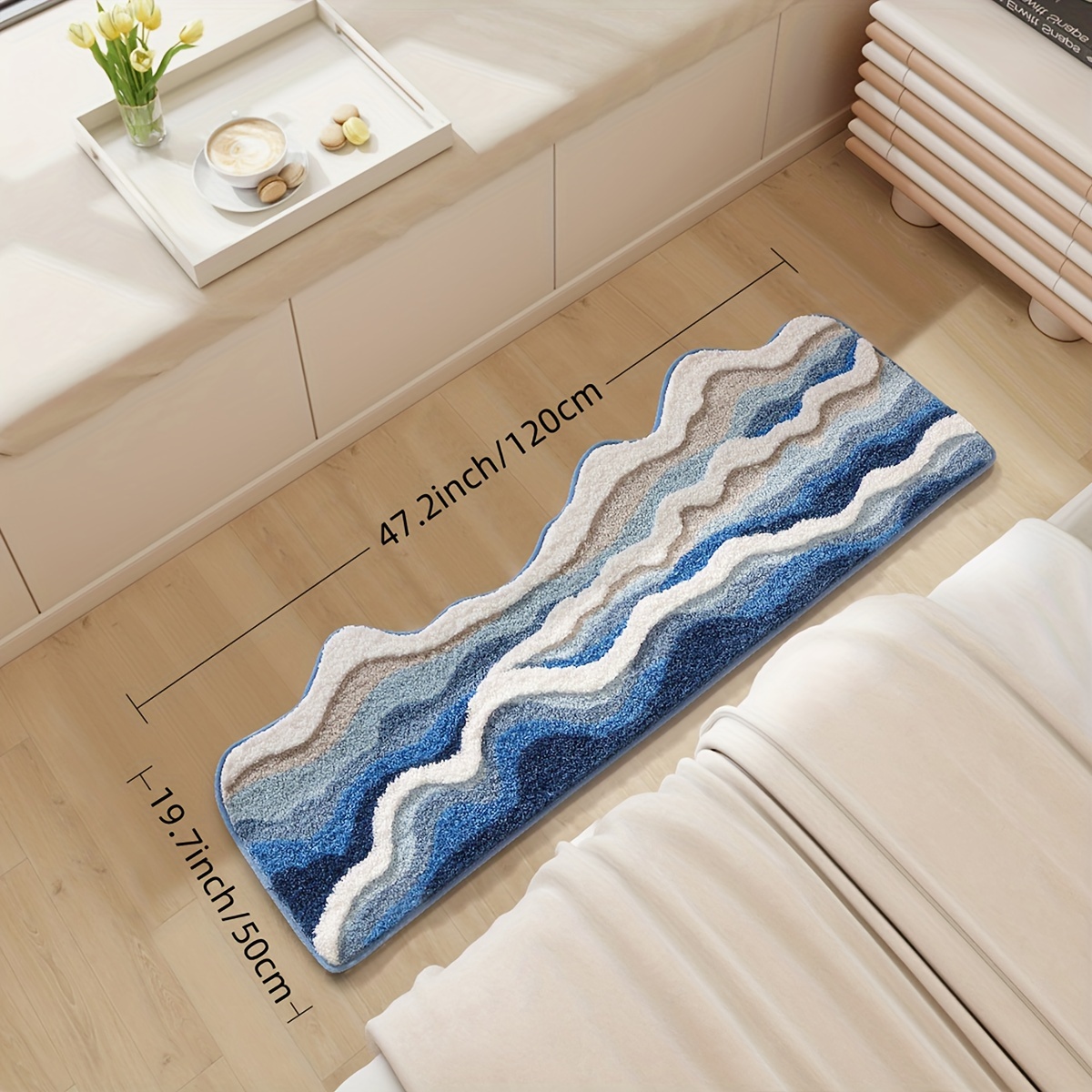 Image of 1pc Bathroom Rug Mat, Absorbent Premium Bath Rug, Non-slip Comfortable Bath Mat For Bathroom Floor, Sink, Bathtub, Shower Room, Home Decor, Christmas Decoration Christmas Gift