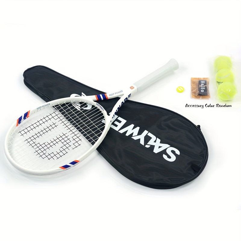 TEMU Salywee Carbon Fiber Tennis Racket, Light Weight Durable Tennis Racket With Bag, Indoor Outdoor Sports Games Tennis Racket With Non-slip Handle
