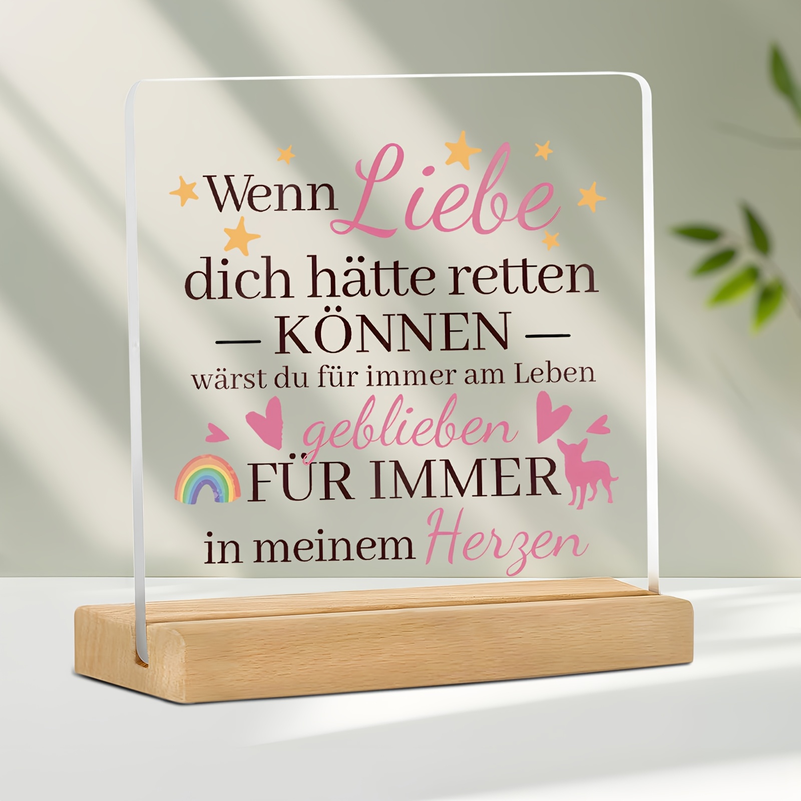 TEMU [2D Flat] [2D Flat] . Acryl Ornament mit Haustier-Motiv, "Wenn Liebe dich hätte retten können, hättest du für immer in meinem Herzen gelebt",