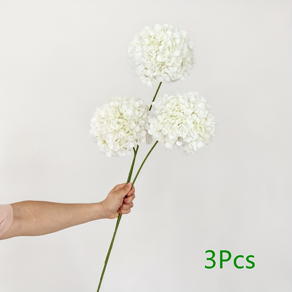 3 Artificial Hydrangea Flowers - A Lifelike Bouquet, Suitable For Home Decor, Weddings, Party Arrangements, And Holiday Decorations For Thanksgiving