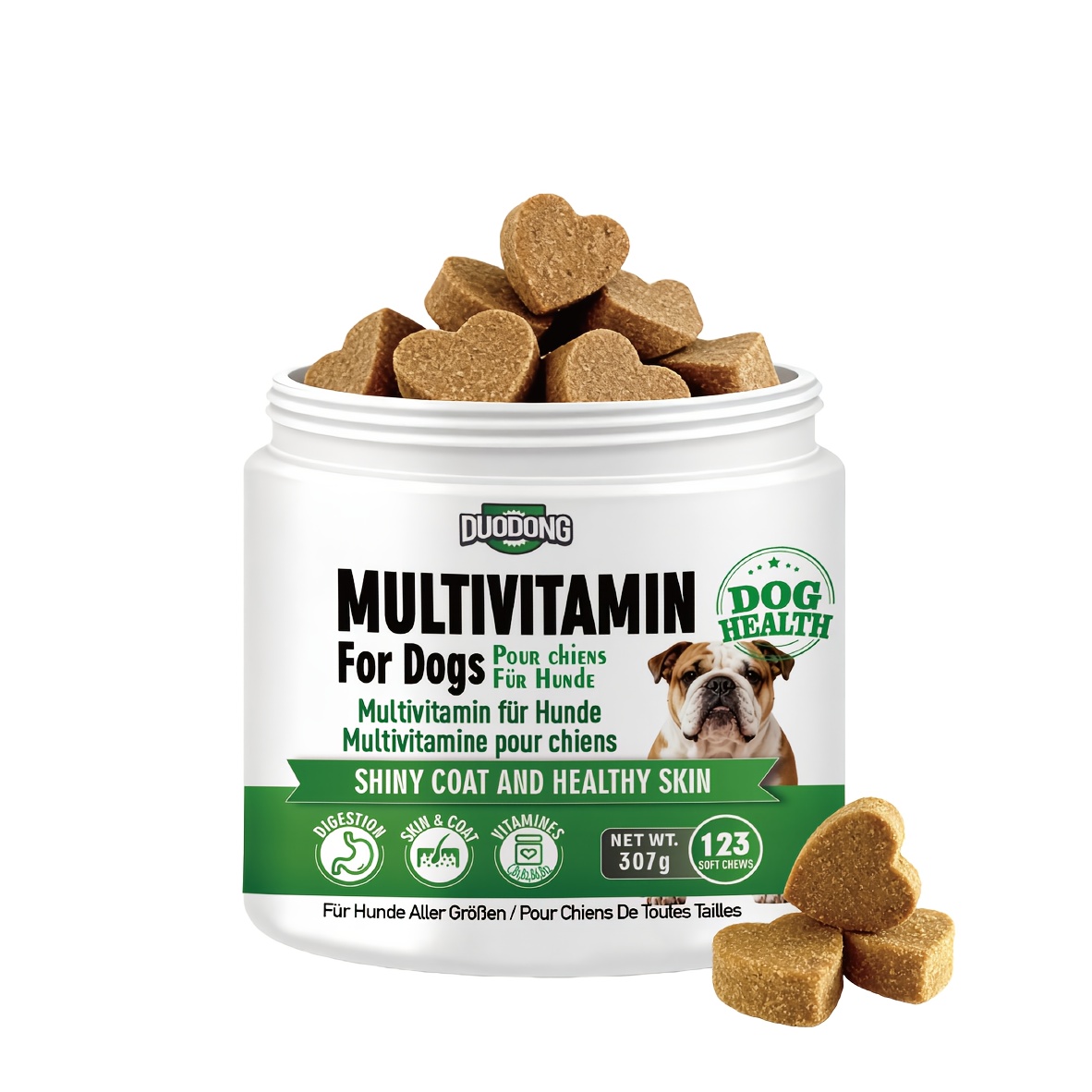E-shop Komplettes Hunde Multivitamin mit und -3 Fischöl Kieferstäbchen für Haut, Fell, Immunsystem und Verdauungsgesundheit