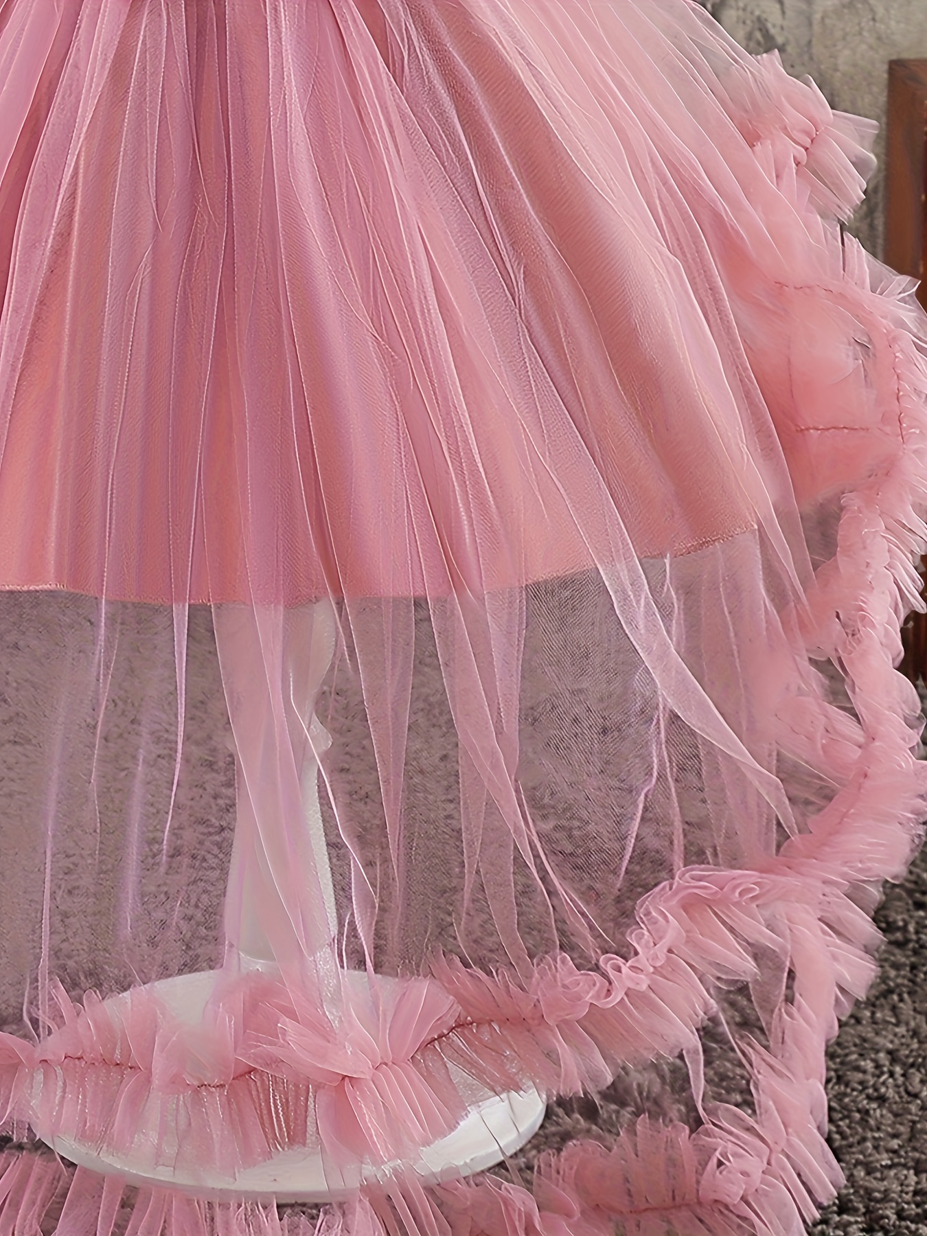 knee length dresses for ladies Girls Pink Birthday Princess Dress Children Cute Dress