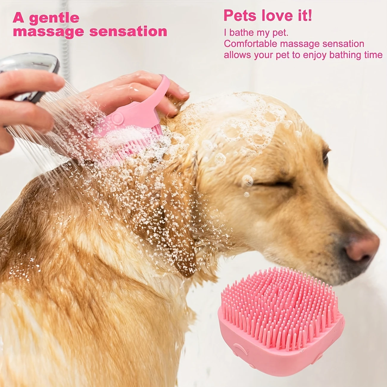 pet grooming kit with self cleaning brush nail clippers file eye comb flea comb silicone toothbrush shampoo massage brush for dogs and cats stainless steel tools details 2