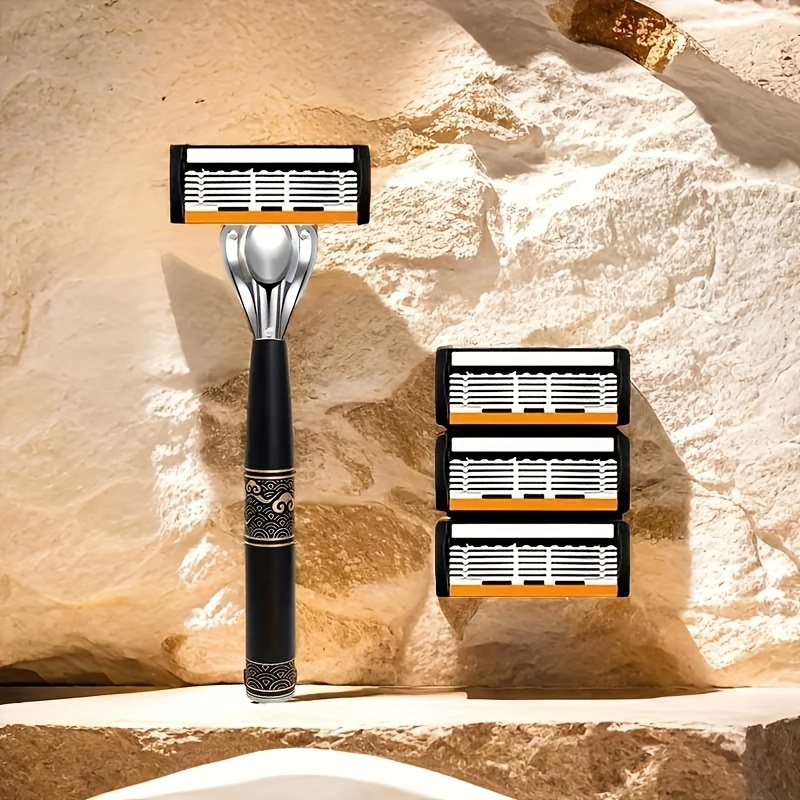 Luxury Men's Stainless Steel Razor Set with Skin-Fitting Blades