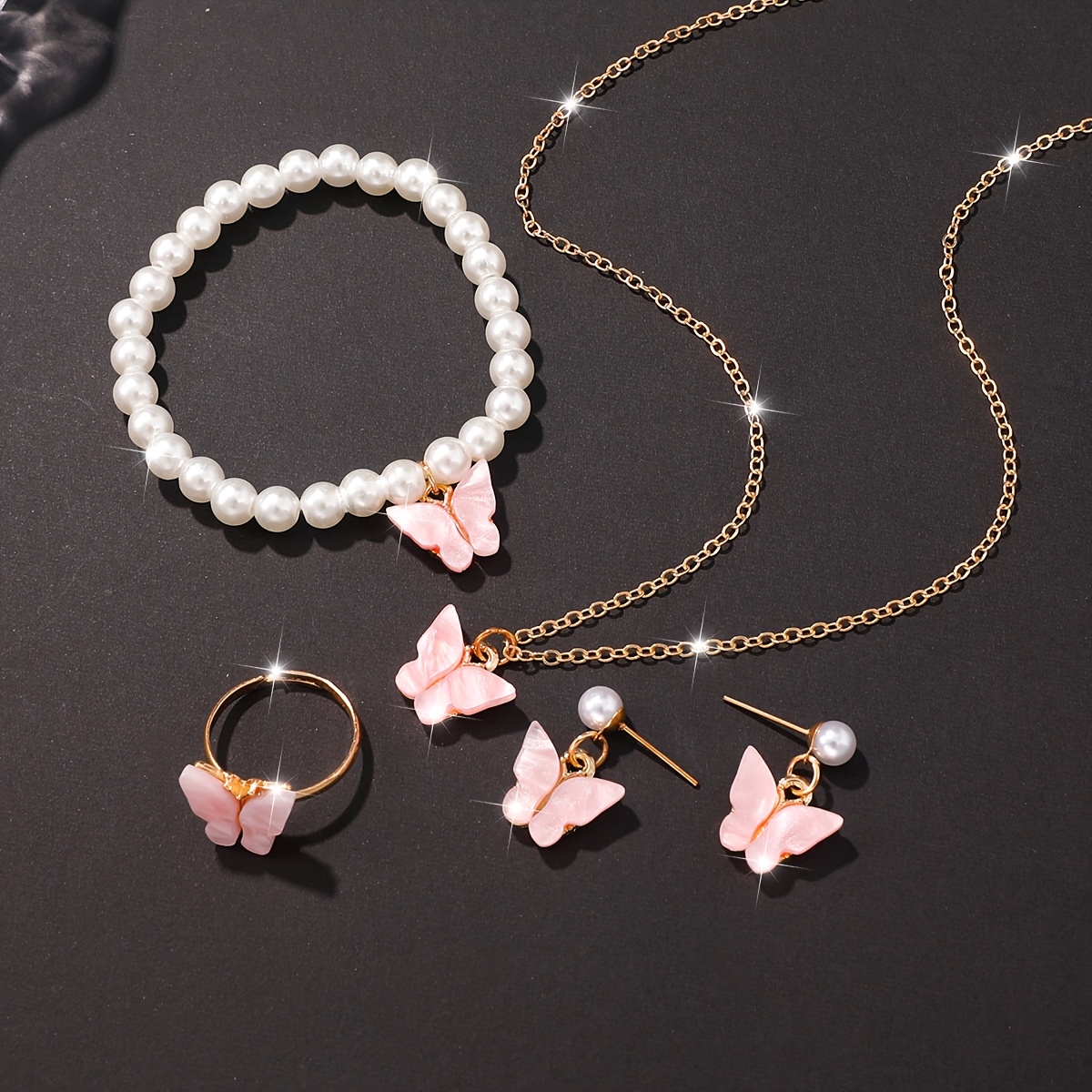 5pcs Women's Fashion Elegant Butterfly Jewelry Set