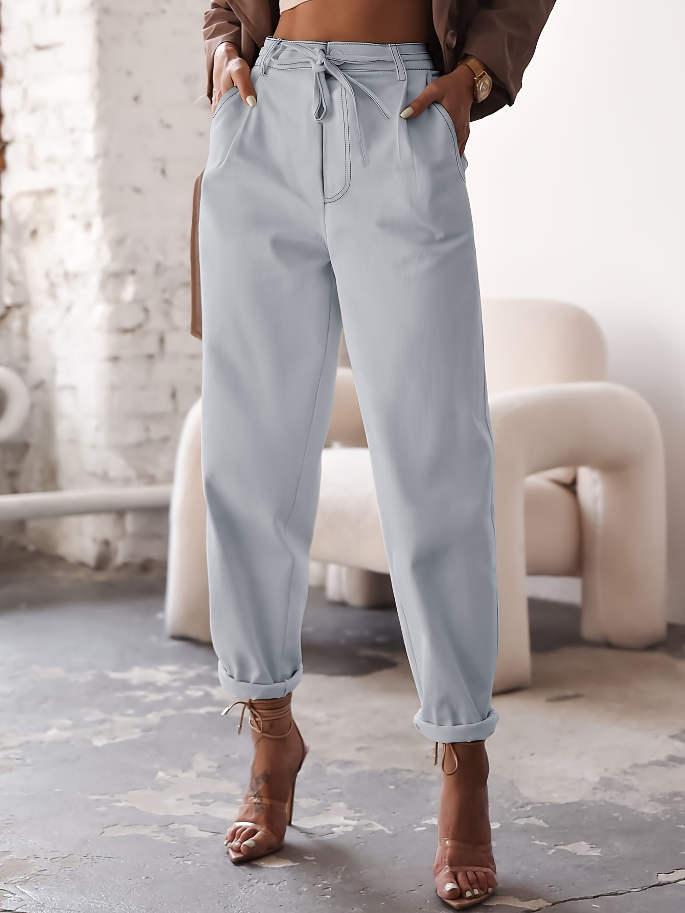 navy blue dress for baby girl Ankle Slit Pant