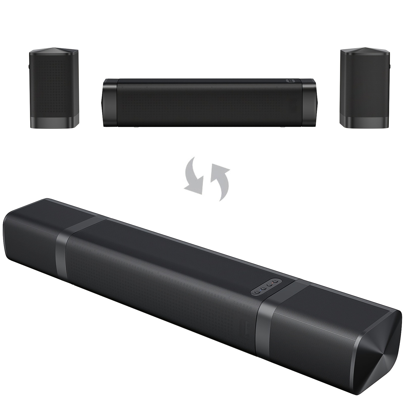 110w Sound Bar With 2.1 Channel Center Channel, Tv Soundbar With Subwoofer, Wireless/arc/optical/aux, Wired & Wireless Surround Sound Speaker For Smart Tv, With Infrared Remote Control