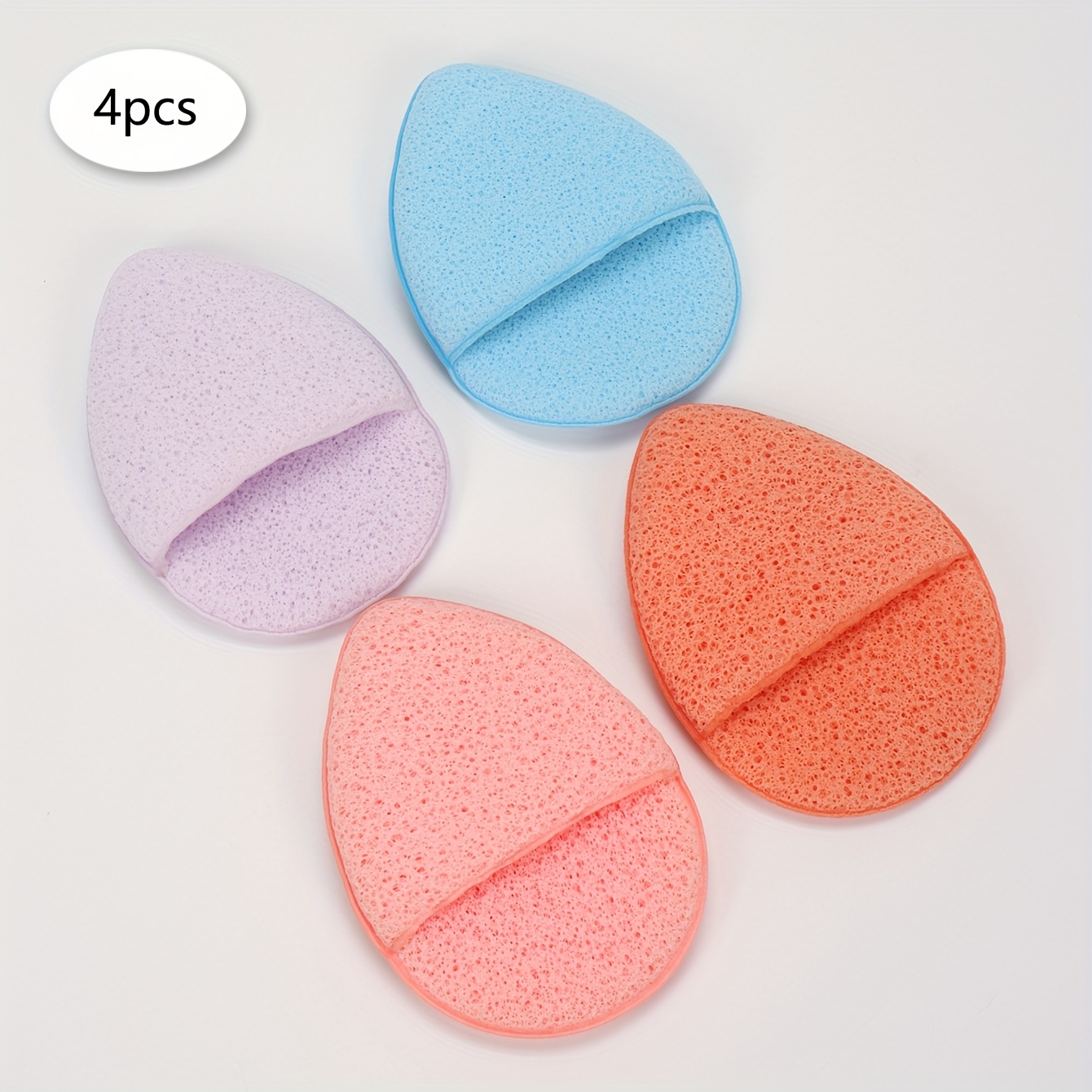 Image of 4/6/8/12/16/24pcs, Random Color And Shape, Gentle Facial Sponges, Removes Dirt & Makeup That Causes And Blackheads, Reusable, Exfoliating.