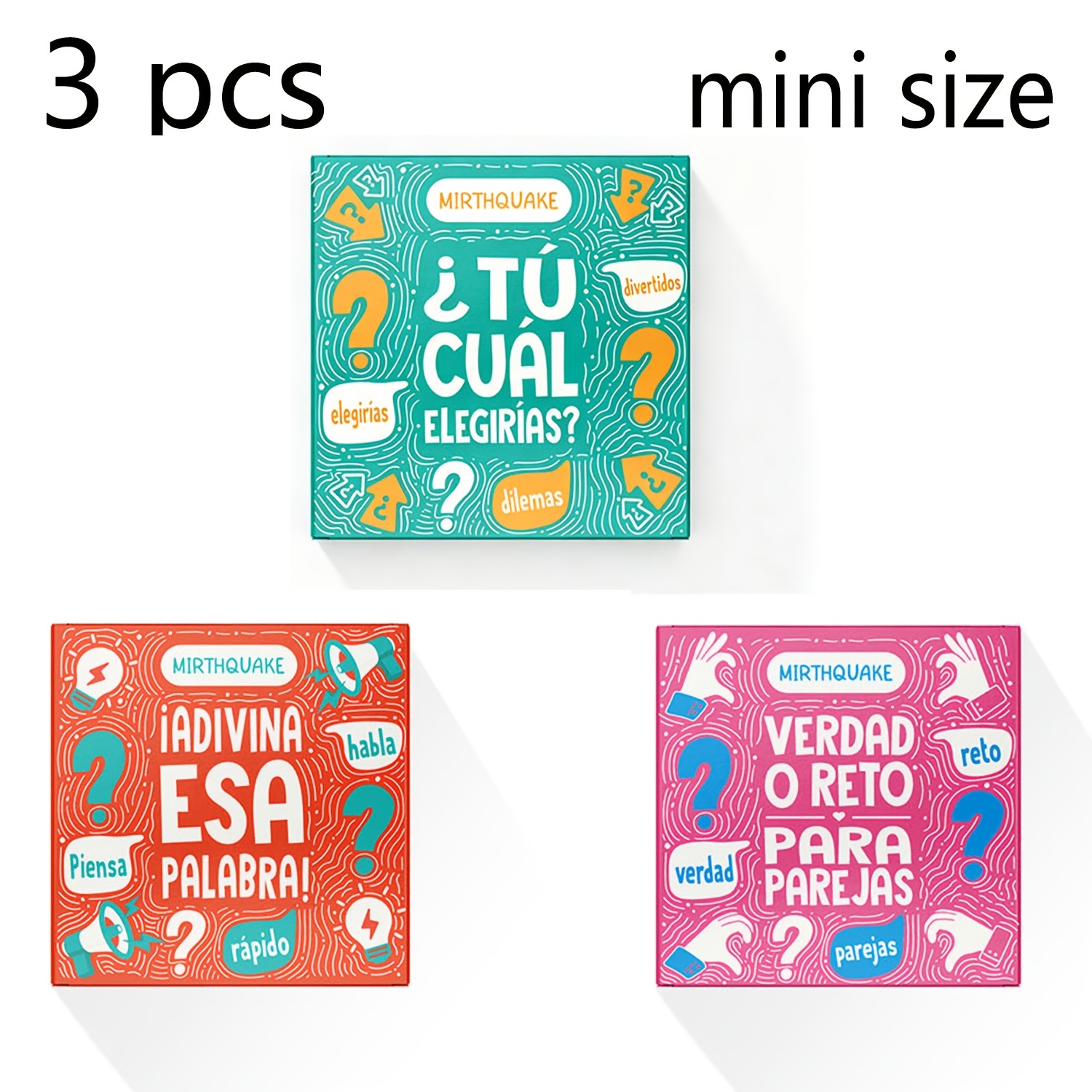 Juego de 3 paquetes de cartas para fiestas multijuego en español, juegos de mesa divert...