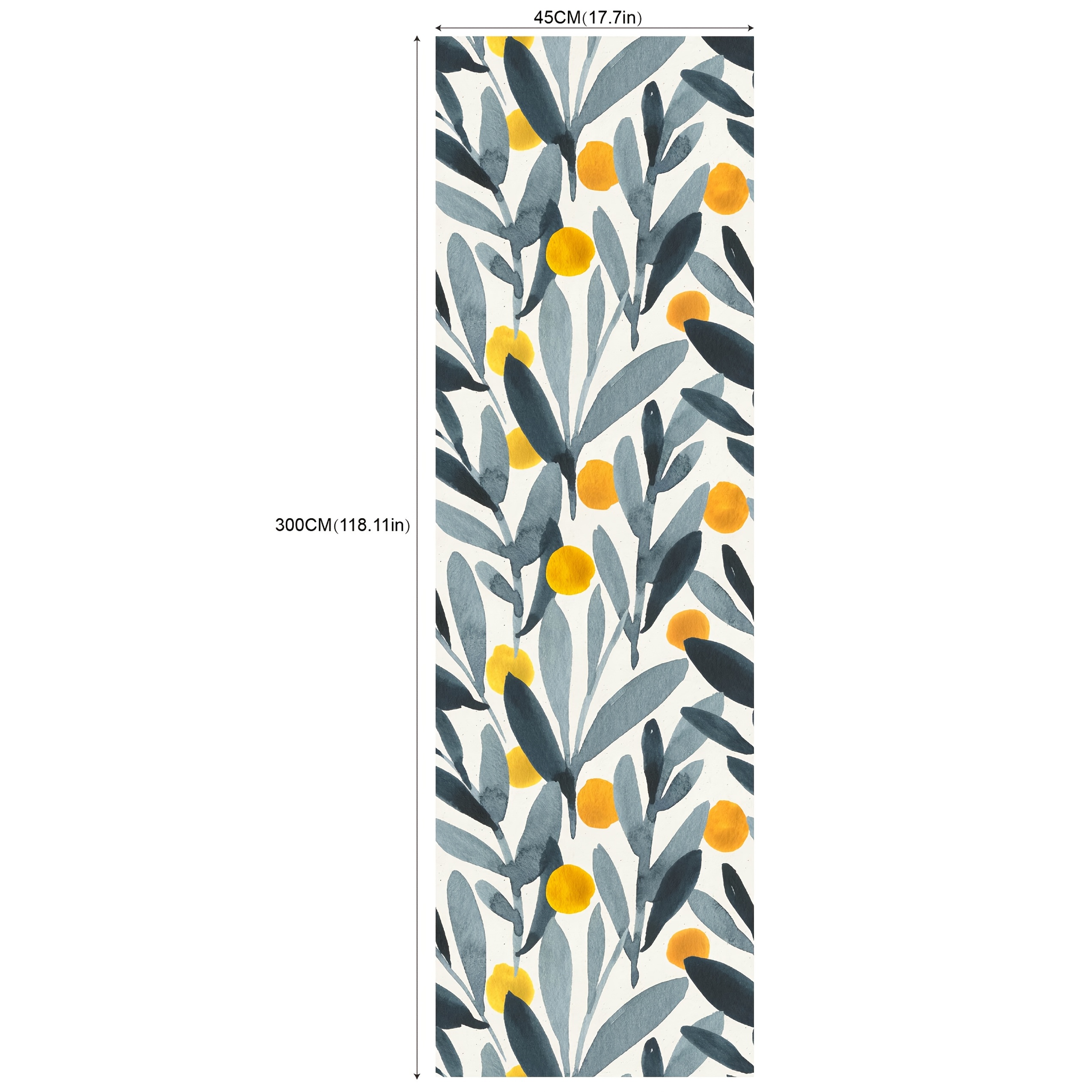 E-shop Wasserfarben-Kunst Blumen Tapete, Abziehbar, Wasserdicht, Wandsticker, Wohnkultur, Wanddekoration, Raumdekoration, 17,7 * 118,1 Zoll * 1 Stück
