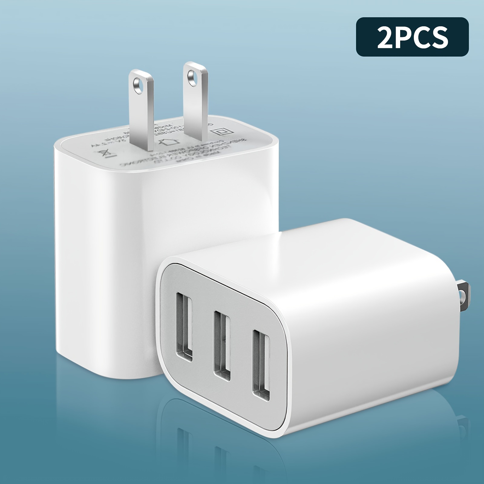 

2pcs Usb Wall Charger Adapter, For Iphone 14/13/12/11 Pro Max, For Galaxy S22/s21/s20, Travel-friendly Us Plug, 110v-130v Compatible, Us Plug Charger|smooth |dual Port Charger, Portable Charger