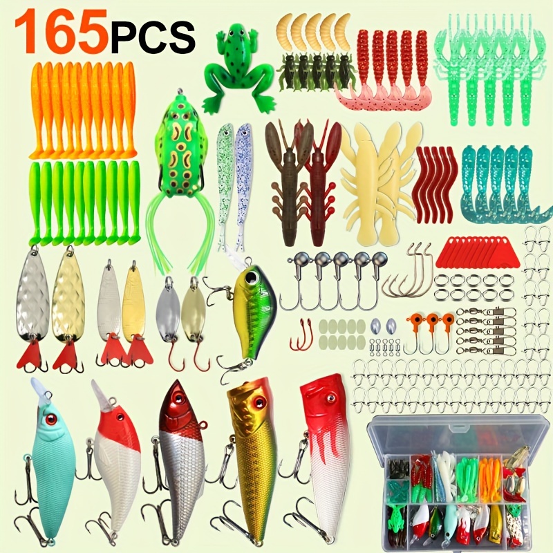 

82pcs/91pcs/93pcs/165pcs Plastic Tackle Box Spoon Set Metal Set Box Baits Box Kit Tackle Lures Tackle Kit Set Including Lures Tackle Box