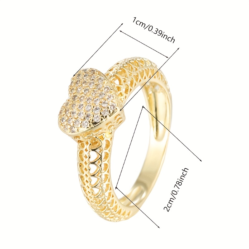 Women's Trendy Heart-Shaped Hollow Design Ring Set
