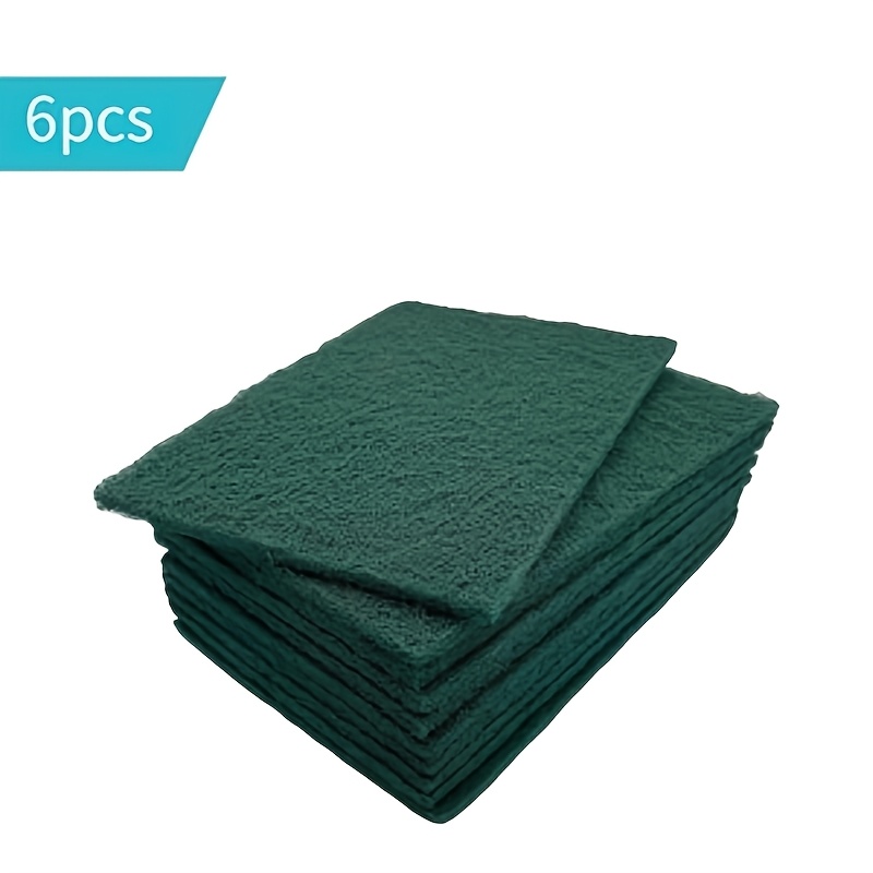 TEMU 6pcs Green - Fine, Non-woven Hand Pad, Oxide Grains, Rust And Oxidation Resistant, Multipurpose Abrasive Scrub Pad For Finishing And Cleaning