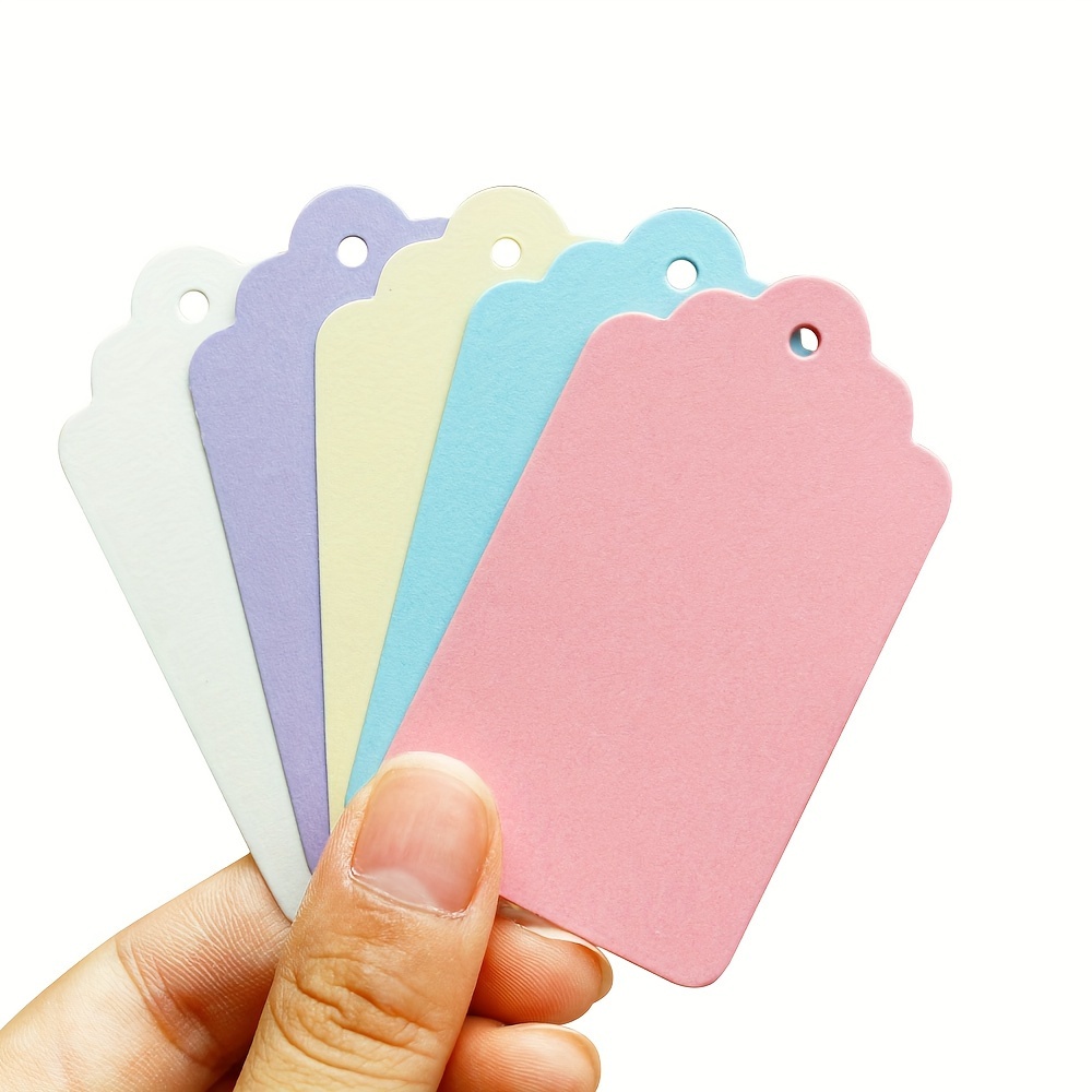 

50pcs, Colorful Blank Gift Tags Diy Craft Hang Tags For Gift Wrapping Baby Shower Birthday Party Favor Decoration Message Label Card Price Tags For Small Business