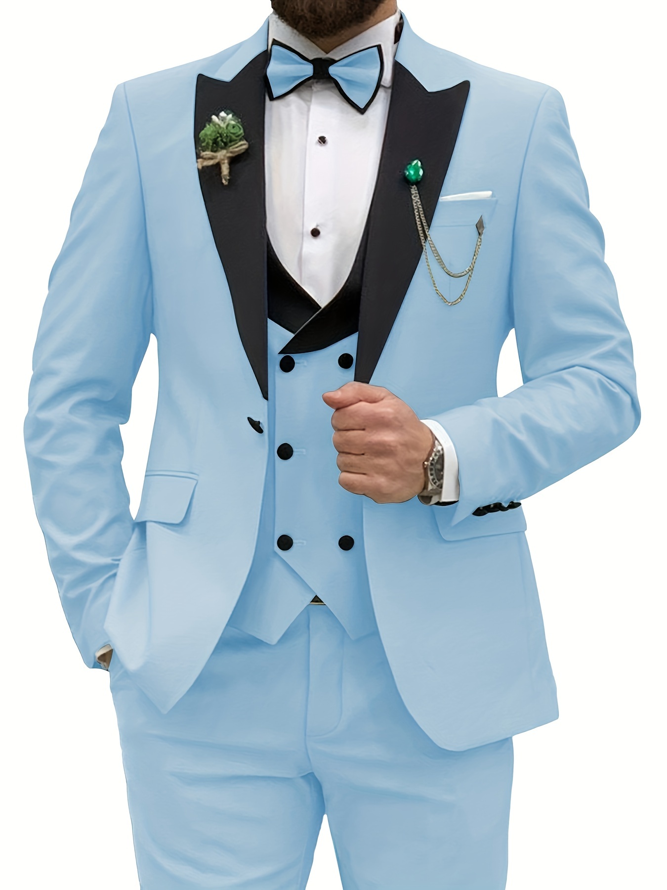男性用スーツ3点セット スーツジャケット+チョッキ+スーツ+パンツ