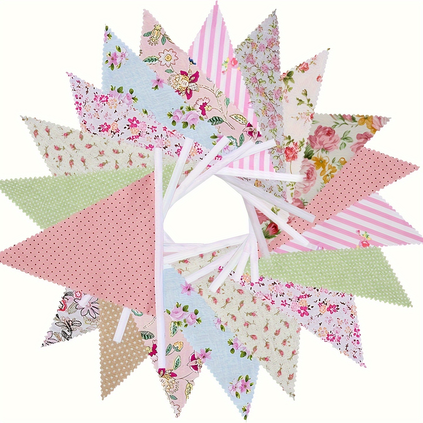 Image of 12m/40ft Triangle Bunting Banner 42pcs Multicolored Fabric Flags Pennant Banner Flags Garlands For Wedding, Birthday Party, Outdoor Festival Hanging Decoration