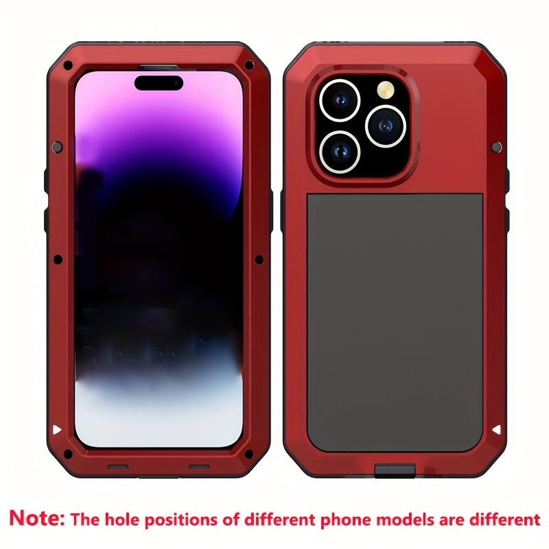 TEMU Phone Case: High Quality Double-sided Glass Alloy&glass Screen Film Phone Case For Iphone 16 15 13 14 12 11 Pro ° Full Protection Armor