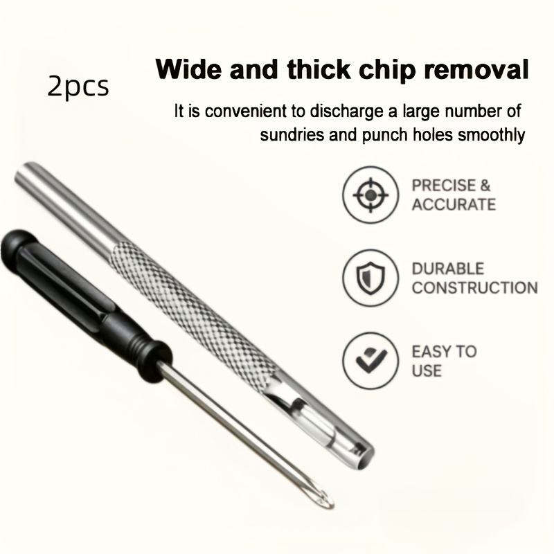 TEMU Leather Hole Punching Tool 1pc Manual Hole Punching Tool With 1pc Mini Screwdriver, Suitable For Leather Straps, Belts, Canvas, Paper, Plastic