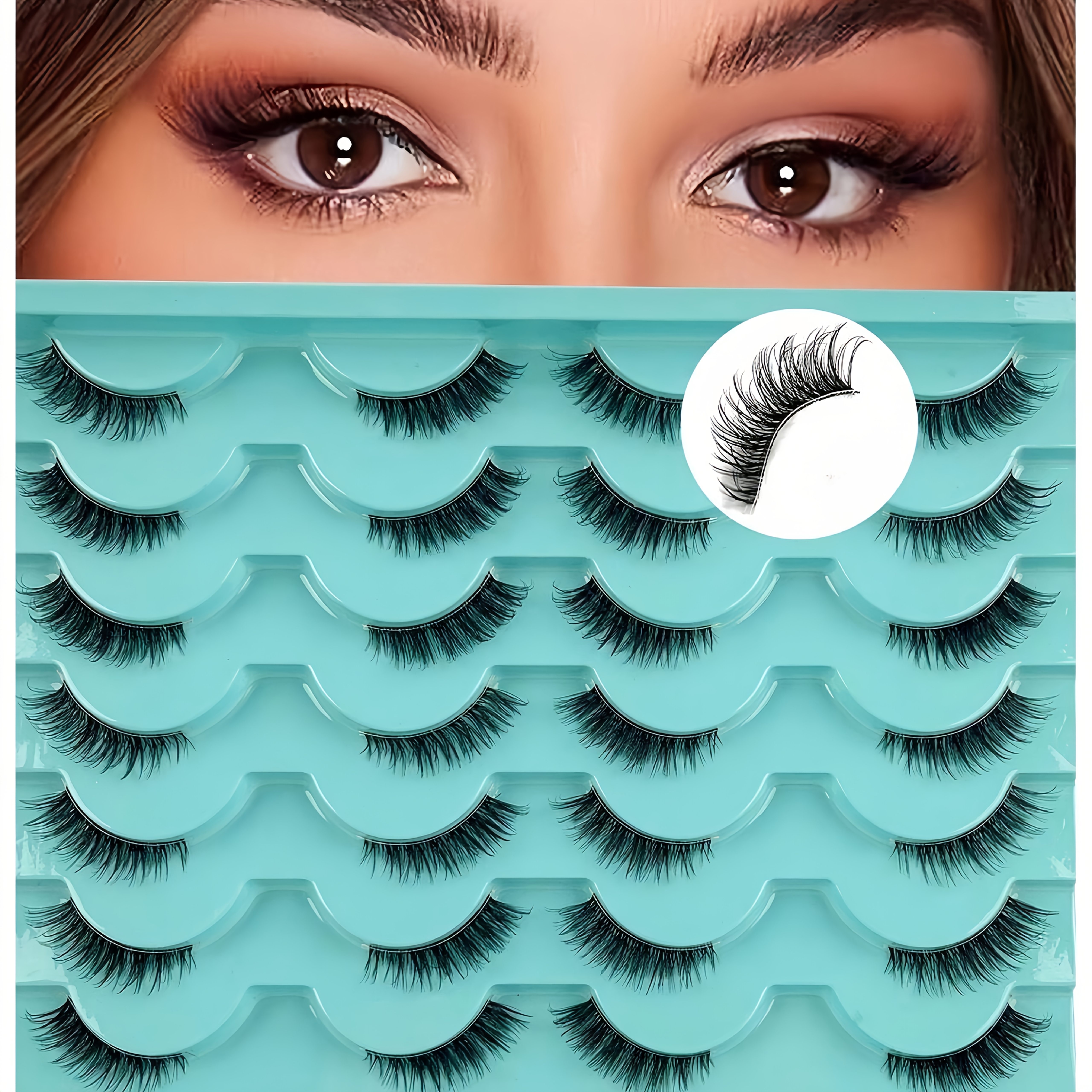 14pairs Reusable False Eyelashes For Daily And Party Makeup, Suitable For Cat Eye And D