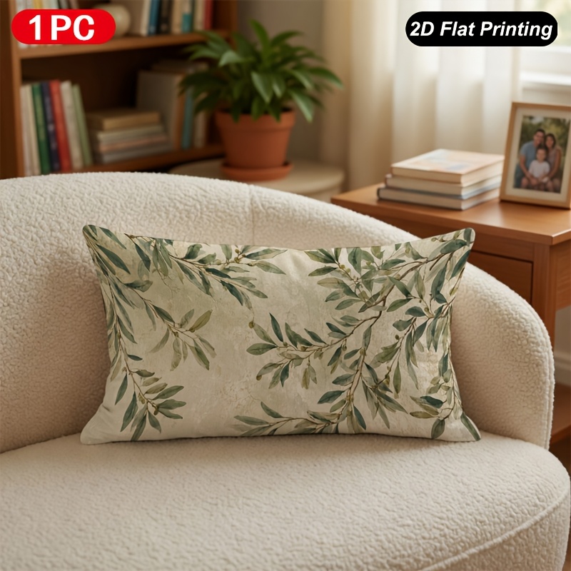 TEMU 1pc 2d Flat Printing Lumbar Throw Pillow Cover Pillow Cover For Indoor Outdoor Farm Bedroom Living Room Sofa Car Interior Decoration 12x20 Inch